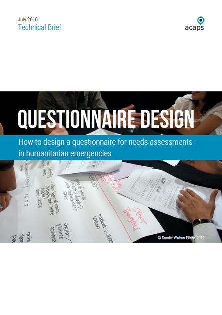2016 ACAPS How to design questionnaire for need assessments thumbnail PNG