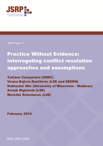Practice Without Evidence: interrogating conflict resolution approaches ...