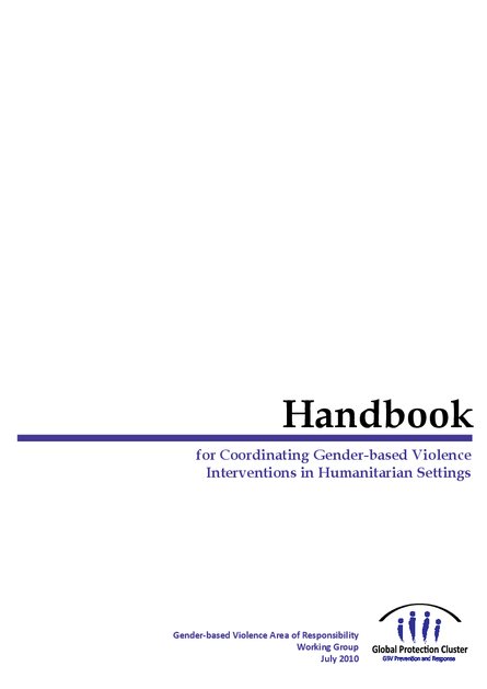 Handbook for coordinating gender-based violence interventions in ...