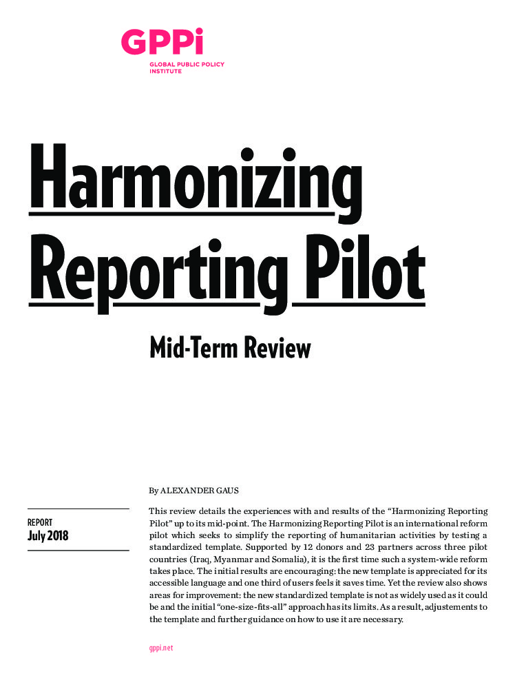 Harmonizing Reporting Pilot: Mid-Term Review | ALNAP