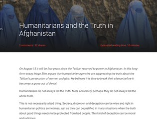 Humanitarians and the Truth in Afghanistan