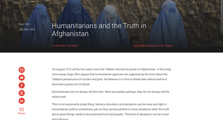 Humanitarians and the Truth in Afghanistan