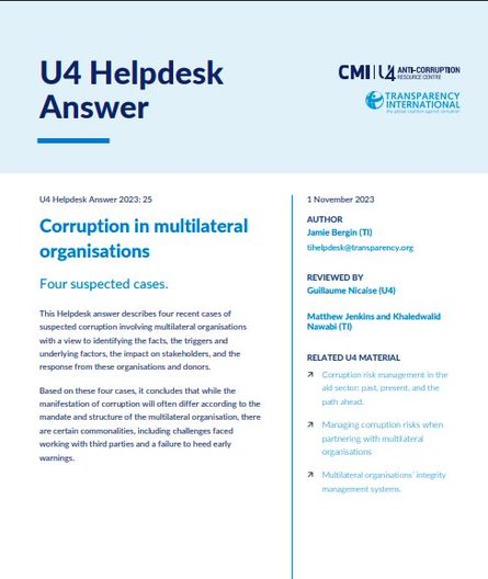 Corruption in multilateral organisations