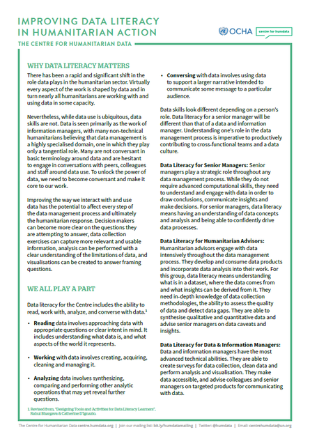 Data Literacy Factsheet OCHA PNG