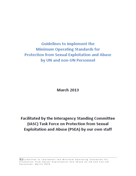 Guidelines to Implement the Minimum Operating Standards for PSEA PNG