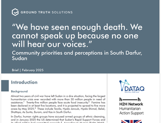 Community priorities and perceptions in South Darfur Sudan