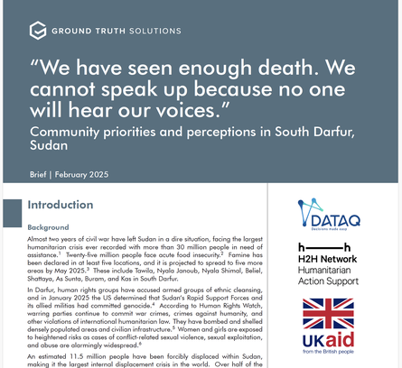 Community priorities and perceptions in South Darfur Sudan