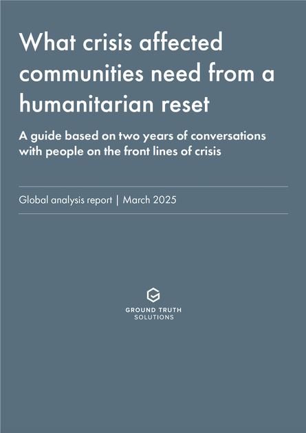 What crisis affected communities need from a humanitarian reset