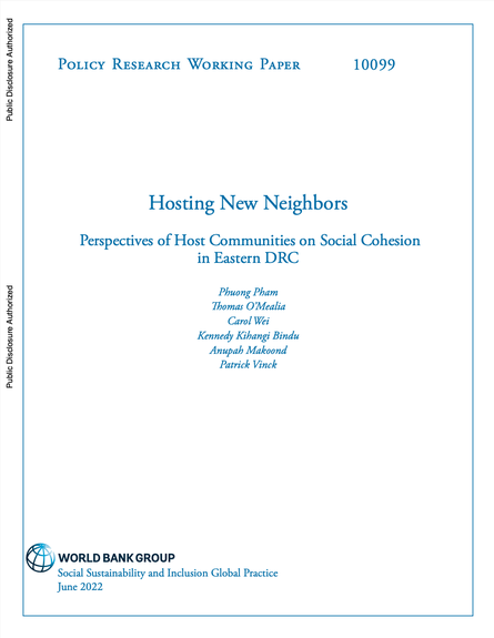 Hosting New Neighbors: Perspectives of Host Communities on Social Cohesion in Eastern DRC