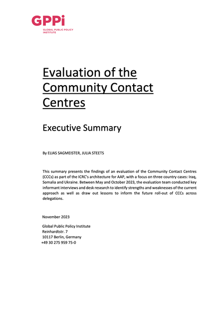 Evaluation of the Community Contact Centres: Executive Summary
