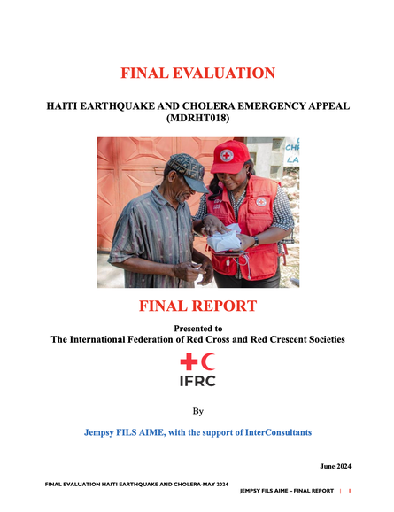 Haiti Earthquake and Cholera Appeal - Final Evaluation