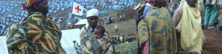 Camp for displaced people under the protection of ICRC, Nyarushishi. Rwanda genocide, 1994
