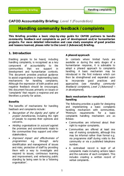 Accountability briefing level 1 complaints handling en png