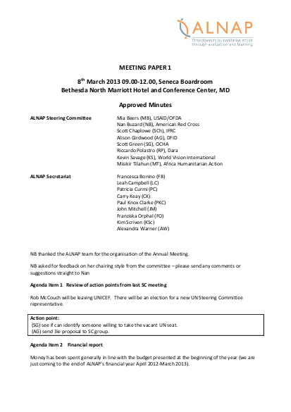 Alnap steering committee minutes 08 03 13 png