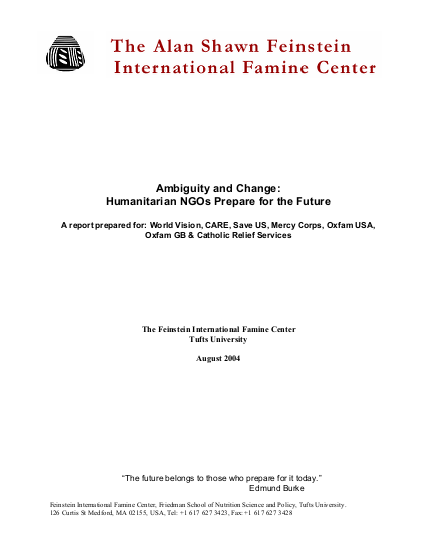 Ambiguity and change humanitarian ngos prepare for the future png
