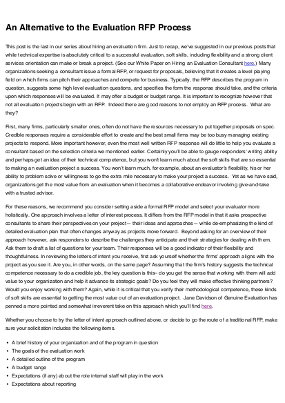 An alternative to the evaluation rfp process png
