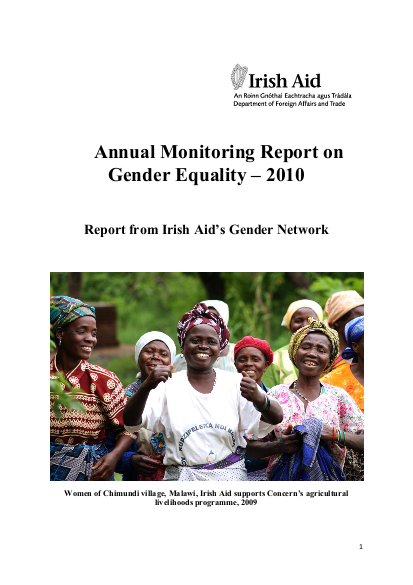 Annual monitoring report on irish aid gender equality policy 2010 png