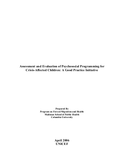 Boothby et al%2C 2006%2C assessment and evaluation for unicef png