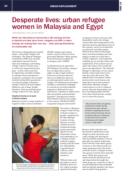 Buscher desperate lives urban refugee women in malaysia and egypt png