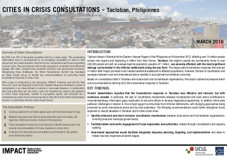 Cities in crisis consultations tacloban png