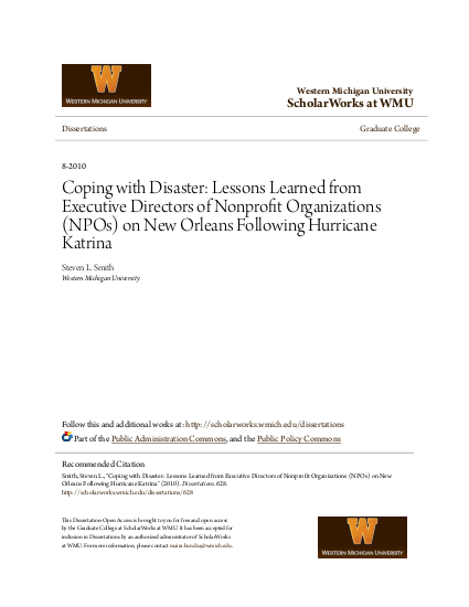 Coping with disaster lessons learned from executive directors of png