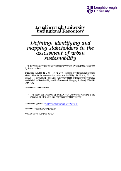 Defining identifying and mapping stakeholders in the assessment of urban sustainability png