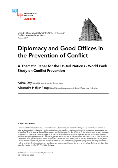 Diplomacy and Good Offices in the Prevention of Conflict | ALNAP