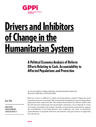 Drivers and inhibitors of change in the humanitarian system report png