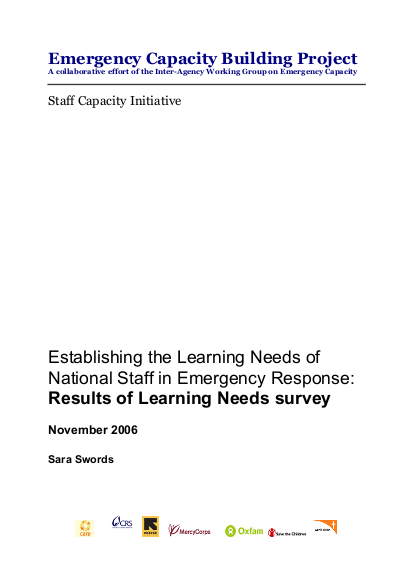 Ecb learning needs survey final draft with appendicies %2807may07%29 png