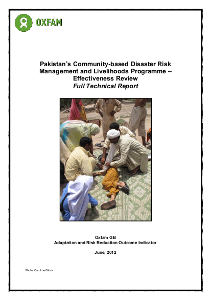 Pakistan's Community-based Disaster Risk Management and Livelihoods ...