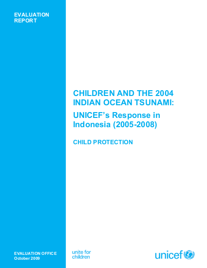 Evaluation of unicef programming in indonesia post tsunami child protection png