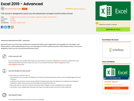 Excel course advanced PNG