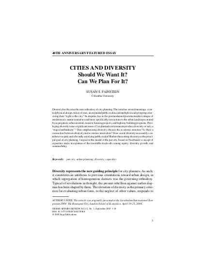 Fainstein cities and diversity png