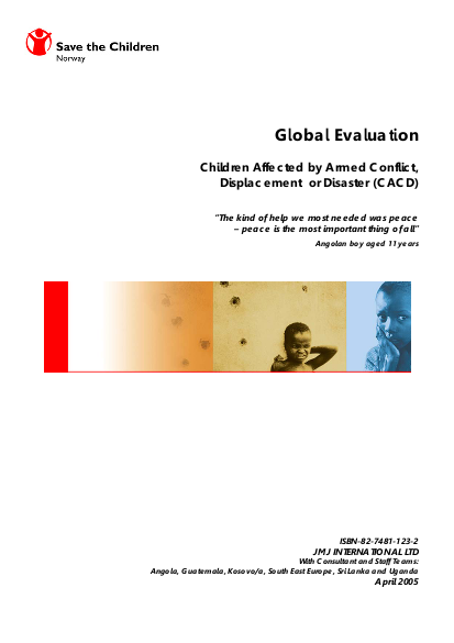 Global evaluation children affected by armed conflict displacement or disaster %28cacd%29 png