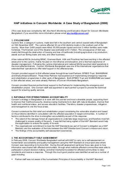 Hap initiatives in concern worldwide a case study of bangladesh 2008 png