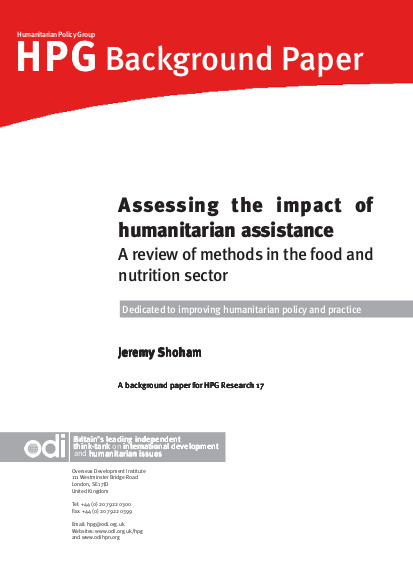 Help portal shoham assessing the impact of humanitarian assistance a review of methods in the food and nutrition sector png