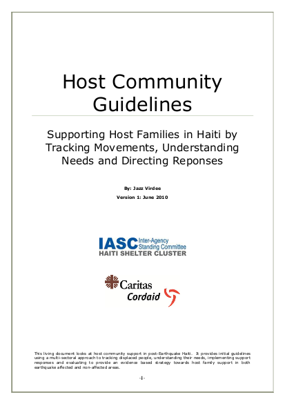 Host community guidelines supporting host families in haiti 1 png