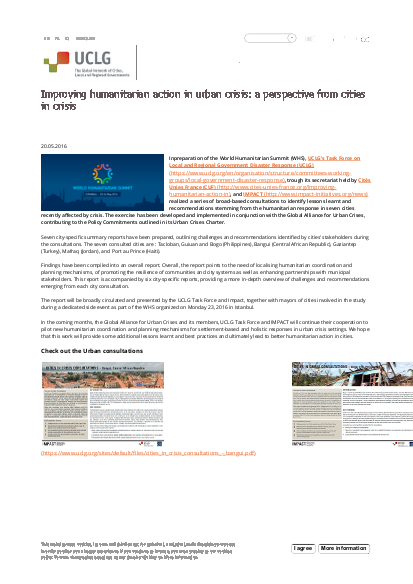 Improving humanitarian action in urban crisis a perspective from cities in crisis united cities and local governments png