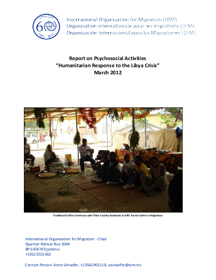 Iom report on psychosocial activities humanitarian response to the libya png