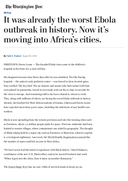 It was already the worst ebola outbreak in history now it%E2%80%99s moving into africa%E2%80%99s cities the washington post png