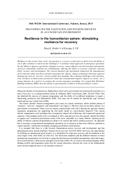 King resilience in the humanitarian sphere stimulating resilience for recovery in haiti png
