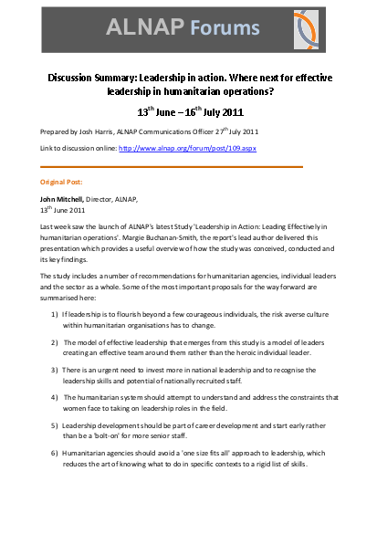 Leadership in action forum summary png