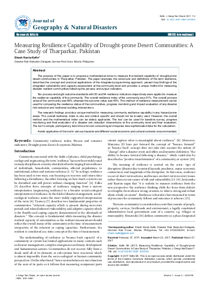 Measuring resilience capability of droughtprone desert communities a case study of tharparkar pakistan 2167 0587 1000193 png