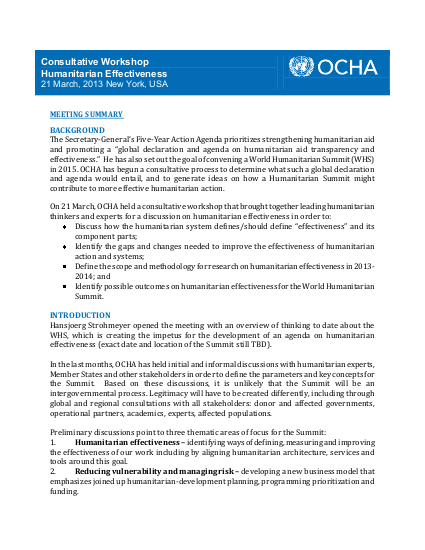Meeting report humanitarian effectiveness consultative workshop 21 march 2013 png