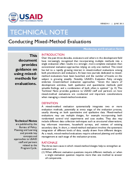 Mixed methods evaluations technical note png