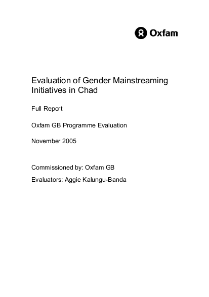 Oxfam gender mainstreaming chad 2005 png