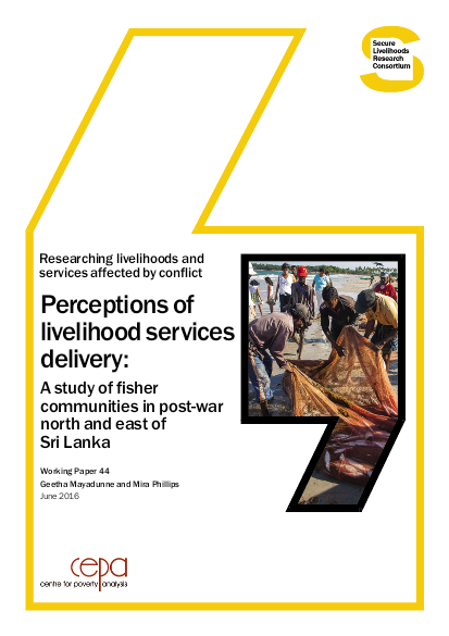Perceptions of livelihoods service delivery a study of fisher communities in post war north and east of sri lanka png