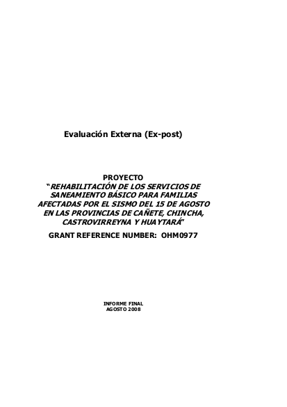 Peru earthquake response evaluation final report %28spanish%29 2008 august png