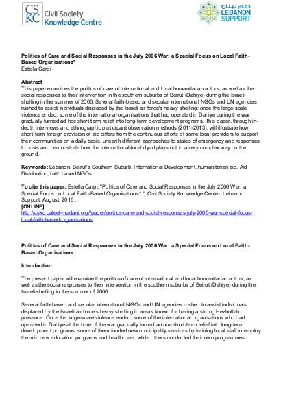 Politics of care and social responses png