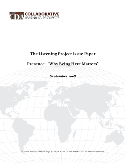 Presence 22why being here matters22 png